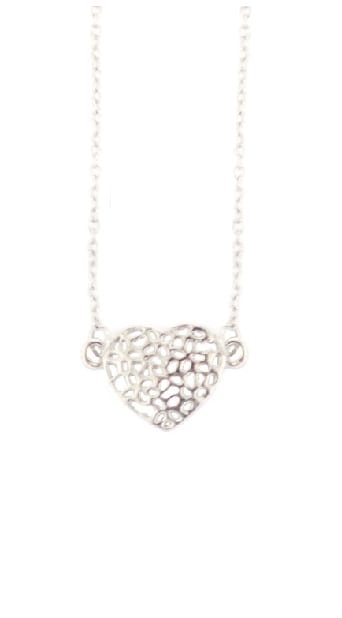 Metal Heart Necklace Zilver – shoparchief, foto 1