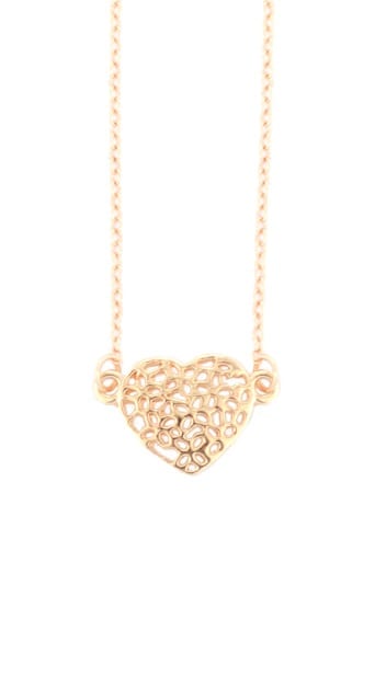 Metal Heart Necklace Goud – shoparchief, foto 1