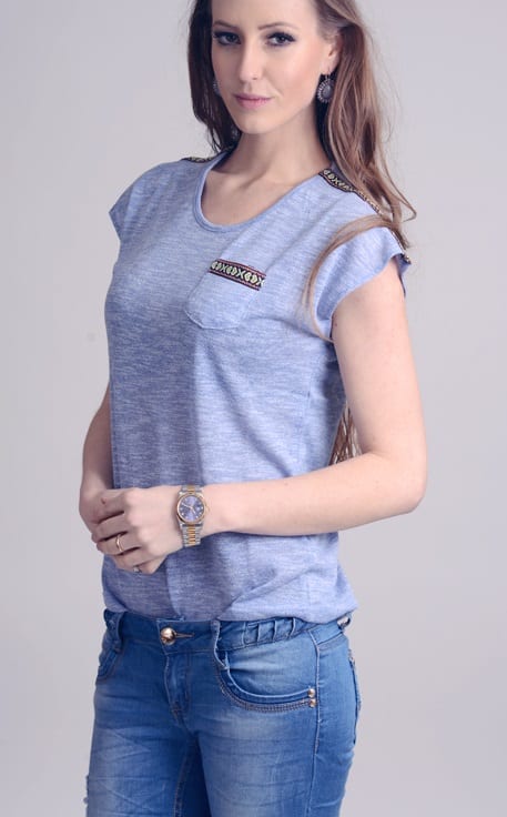 Pocket Aztec Top Denim – shoparchief, foto 2