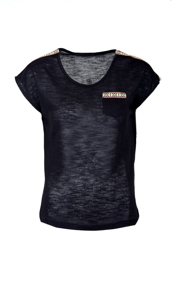 Pocket Aztec Top Black – shoparchief, foto 1