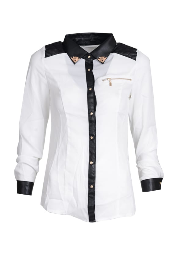Classic Blouse Tijger White – shoparchief, foto 1