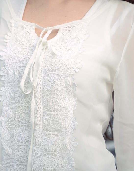 Lovely Lace Blouse White – shoparchief, foto 3