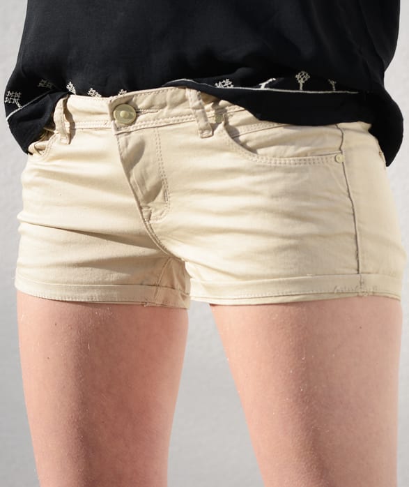 Denim Short Dames Beige – shoparchief, foto 3