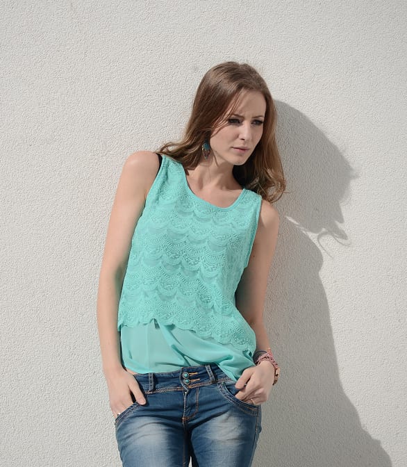 Lace Top Turquoise – shoparchief, foto 2