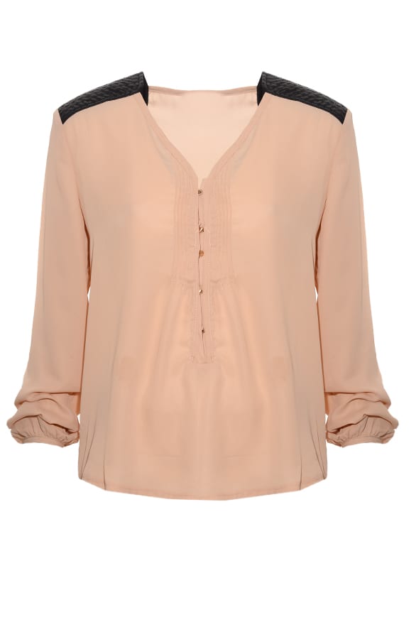 Leather Shoulder Zalm – shoparchief, foto 1