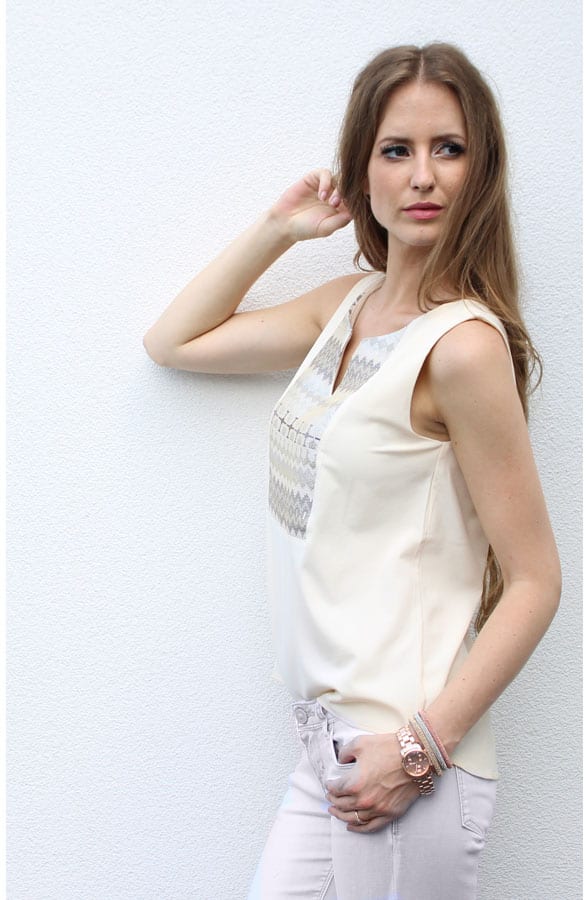 Mademoiselle top beige – shoparchief, foto 4