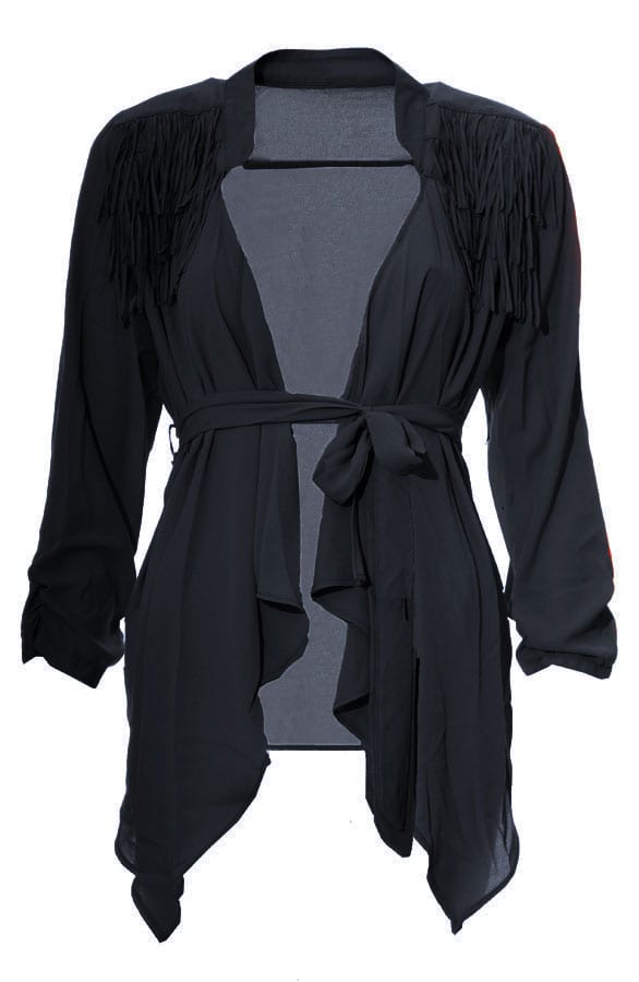 Noir Blouse Franjes – shoparchief, foto 1
