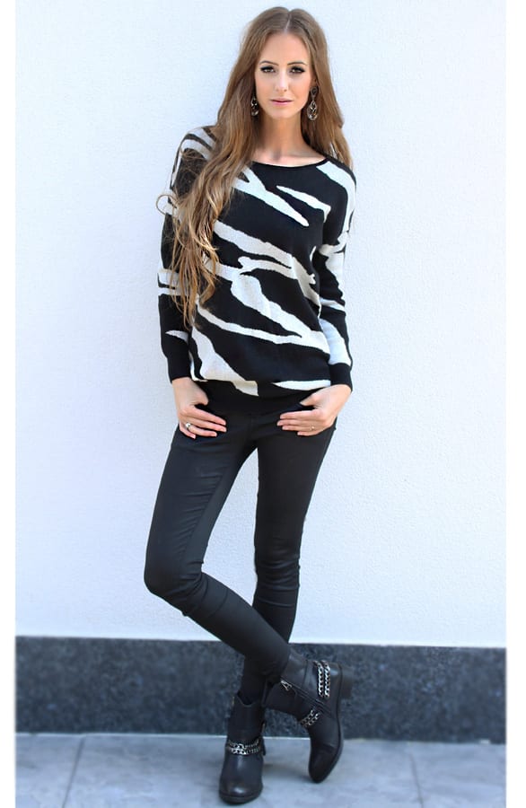 Zebra Sweater Black – shoparchief, foto 3