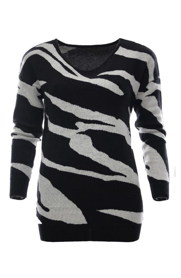 Zebra Sweater Black – shoparchief, foto 1