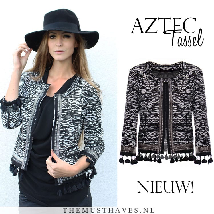Aztec jas met kwastjes
