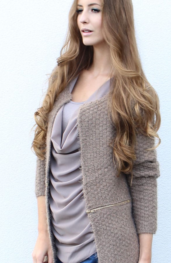 Divide Me Cardigan Taupe – shoparchief, foto 3