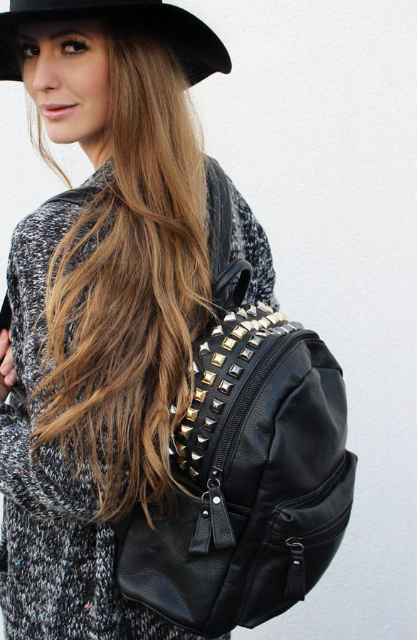 Studs Backpack Black – shoparchief, foto 3