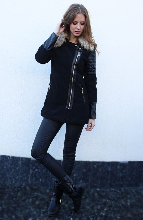 Luxurious Wintercoat Black – shoparchief, foto 3