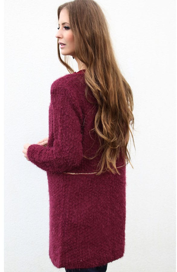 Divide Me Cardigan Bordeaux – shoparchief, foto 4