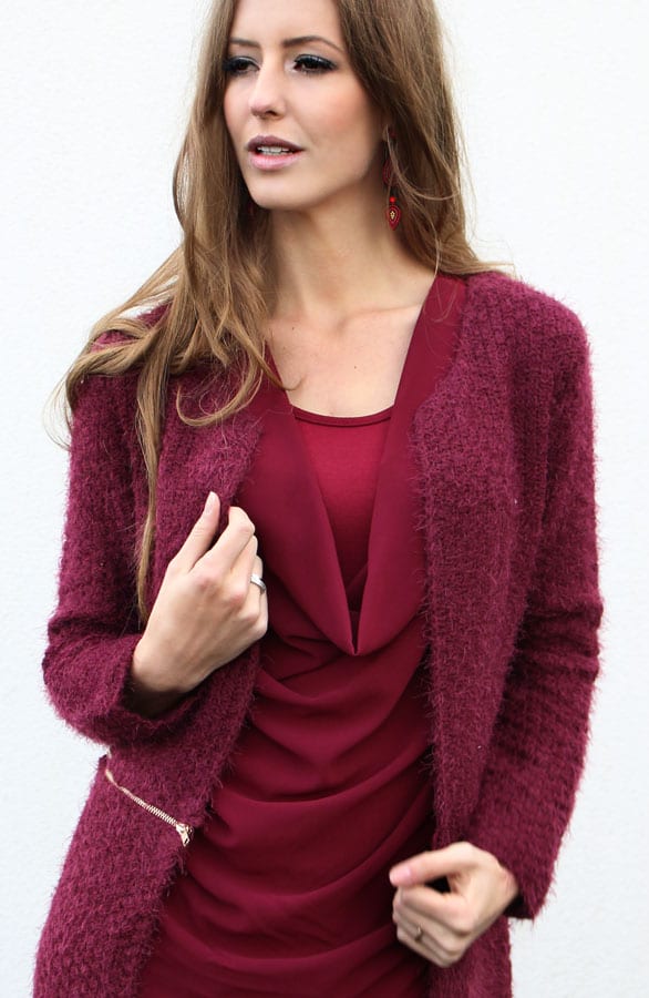 Divide Me Cardigan Bordeaux – shoparchief, foto 3