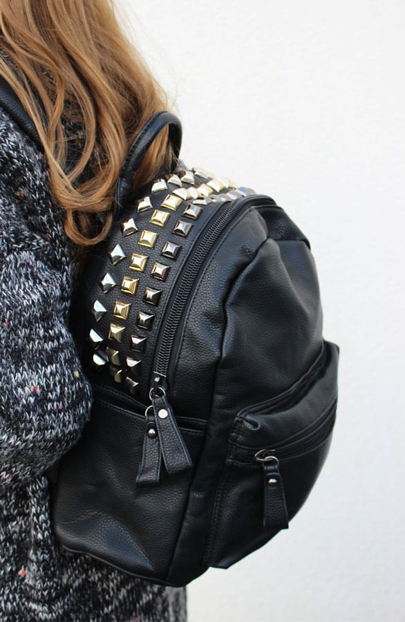 Studs Backpack Black – shoparchief, foto 4