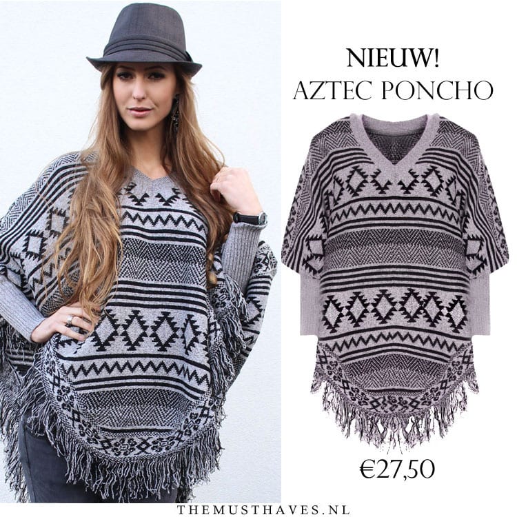 Aztec Poncho Grijs Musthaves