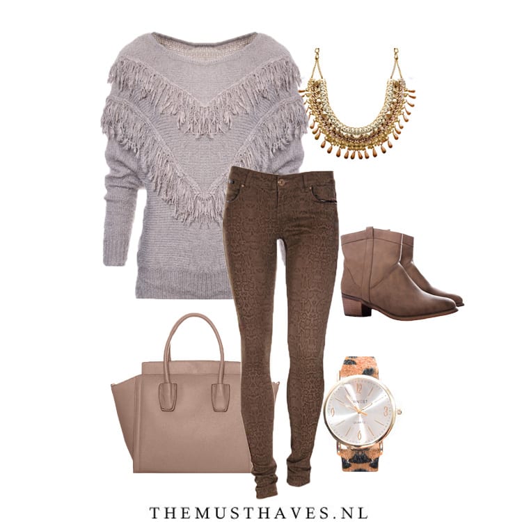 Broek met slangenprint