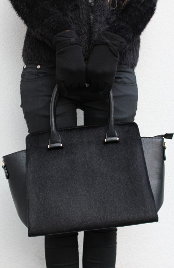 Faux Fur Bag Black – shoparchief, foto 3