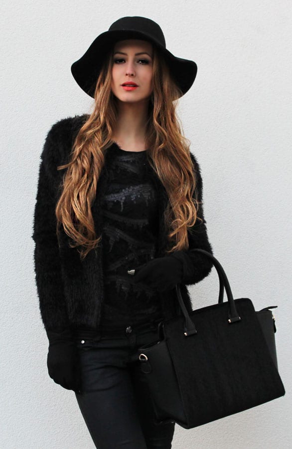 Faux Fur Bag Black – shoparchief, foto 4