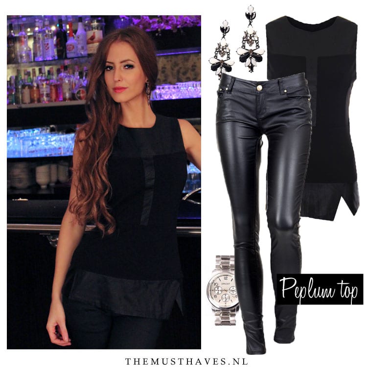 Peplum Top Zwart