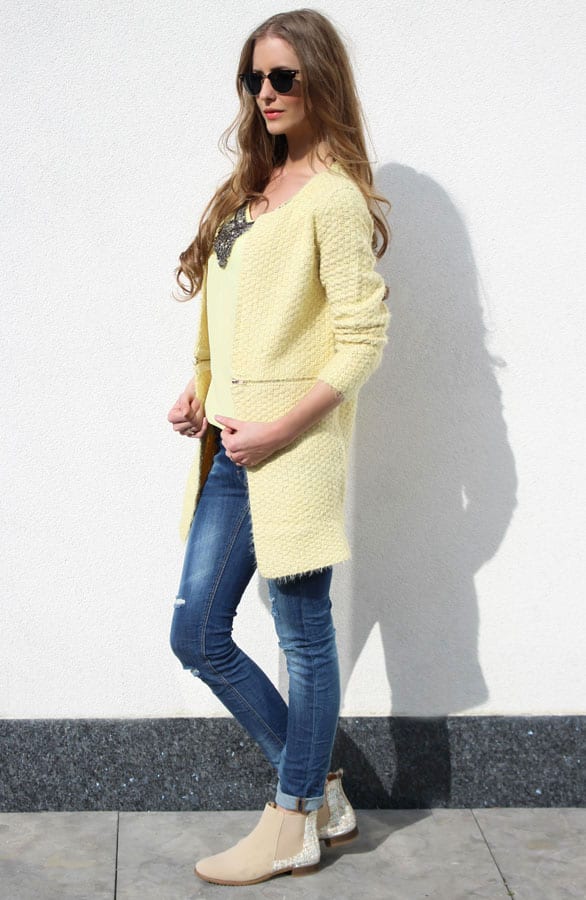 Divide Me Cardigan Yellow – shoparchief, foto 2