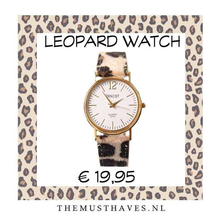 Luipaard print horloge