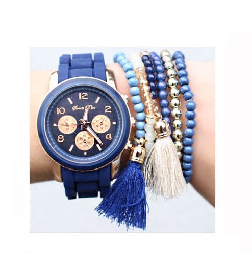 Blue Tassel Bracelet Set – shoparchief, foto 2