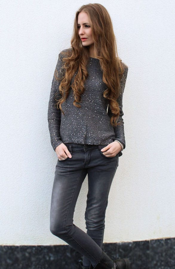 Sequin Sweater Grey – shoparchief, foto 4