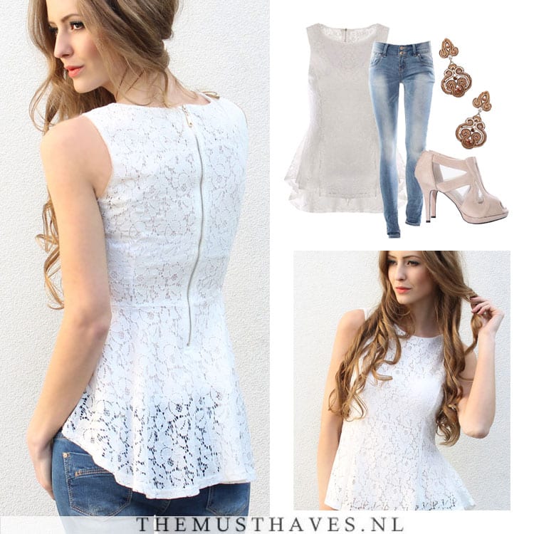 Peplum Top met Kant