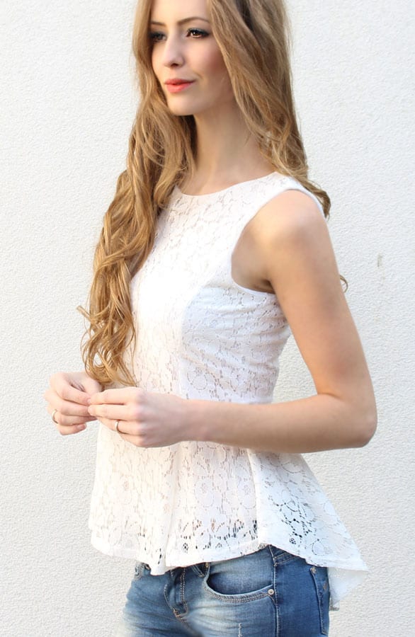 Lace Peplum Top – shoparchief, foto 4