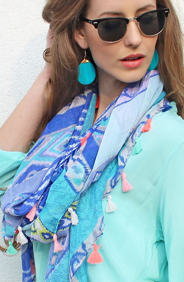 Aztec Sjaal Tassel Petrol – shoparchief, foto 3