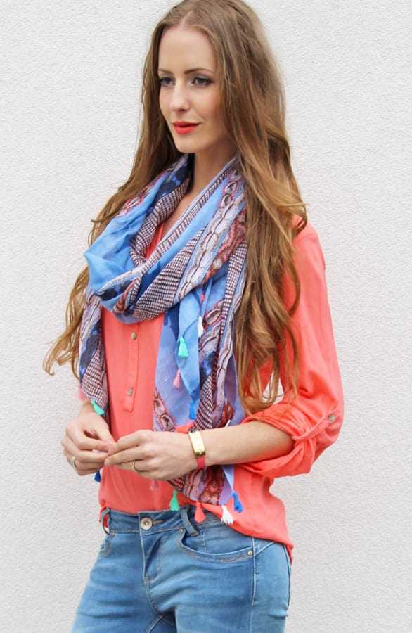 Blue Colorburst Sjaal – shoparchief, foto 2