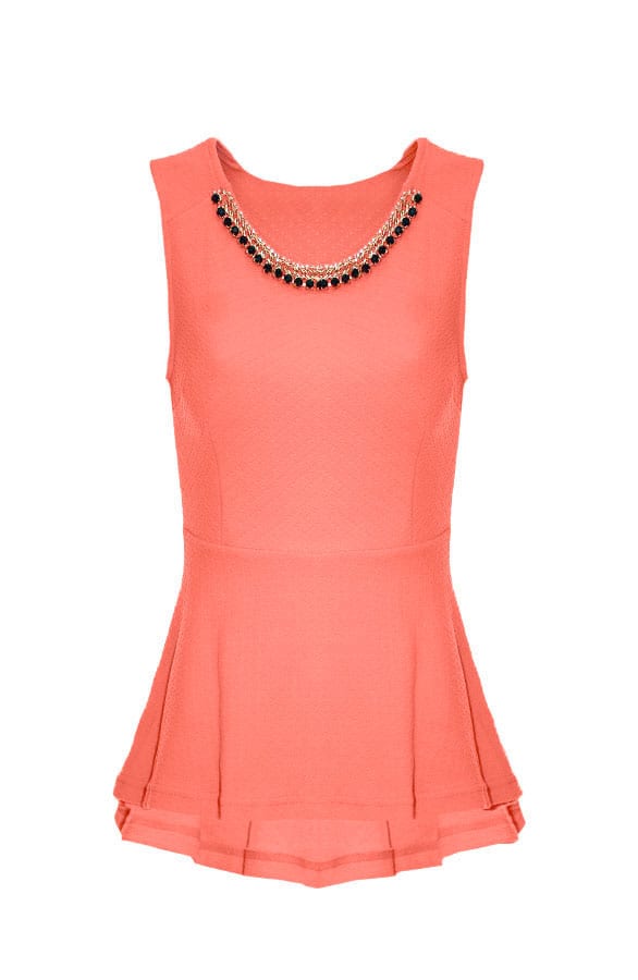 Peplum Neon Pink Top – shoparchief, foto 1