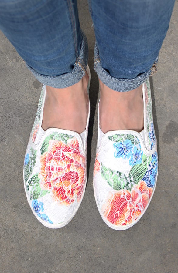 Lace Flower Slip On White – shoparchief, foto 2