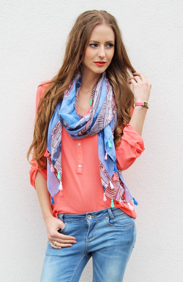Blue Colorburst Sjaal – shoparchief, foto 3