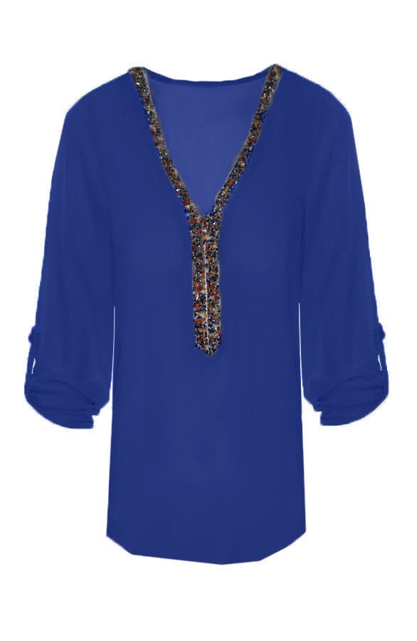 Gemstone Blouse Navy – shoparchief, foto 1