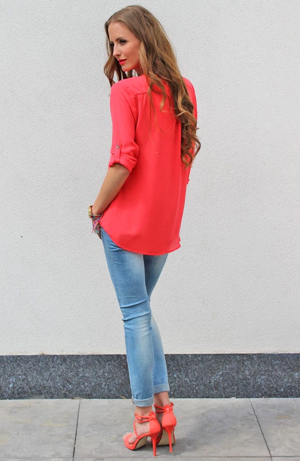 Gemstone Blouse Coral – shoparchief, foto 3