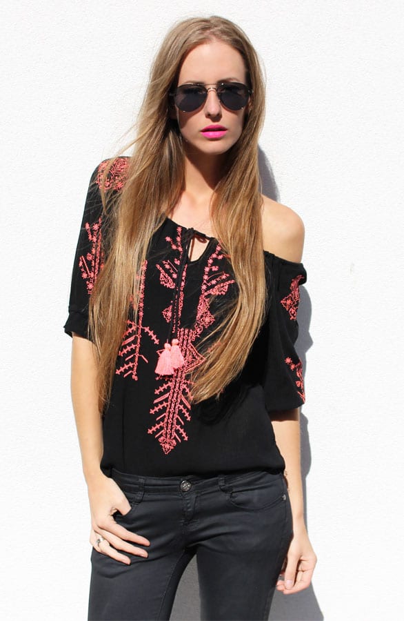 Ibiza Blouse Neon Black – shoparchief, foto 2