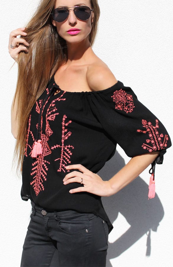 Ibiza Blouse Neon Black – shoparchief, foto 3