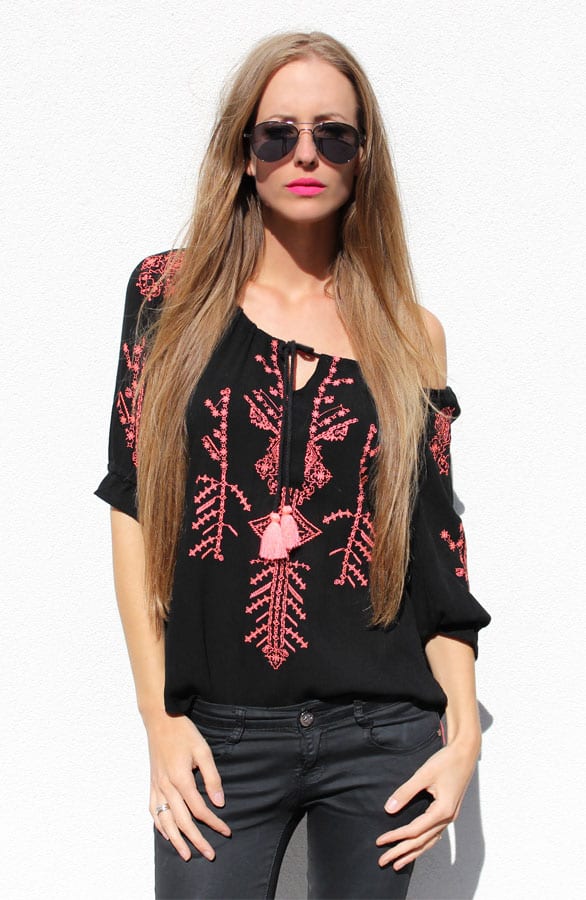Ibiza Blouse Neon Black – shoparchief, foto 4