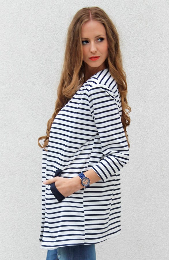 Striped BoyFriend Blazer Navy – shoparchief, foto 3