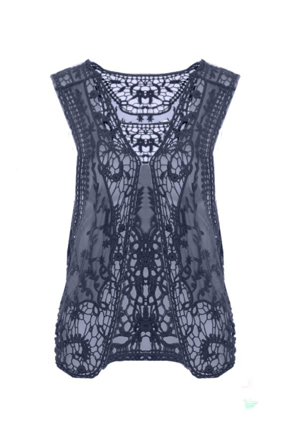 Lace Gilet Navy – shoparchief, foto 1