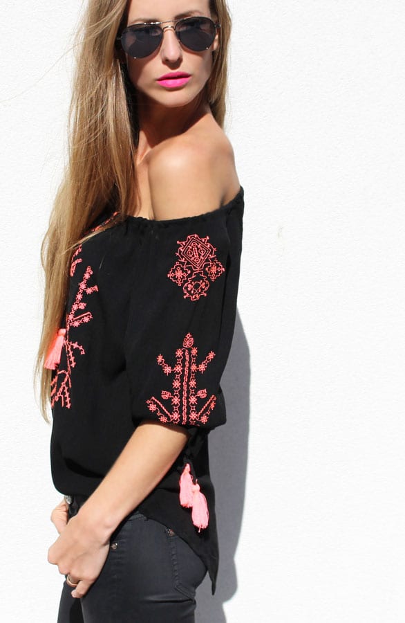 Ibiza Blouse Neon Black – shoparchief, foto 5