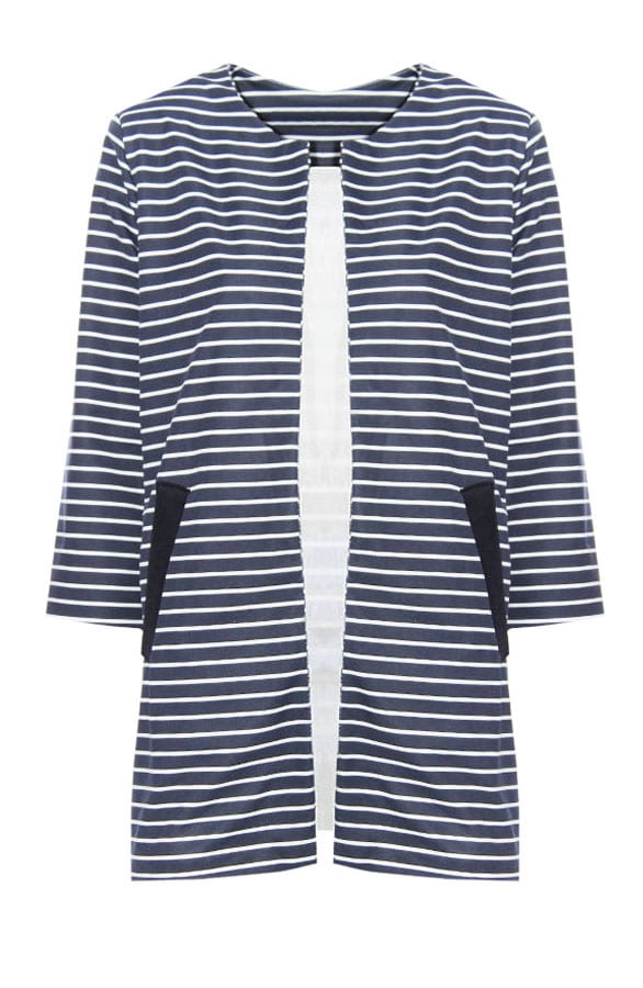 Striped Boyfriend Blazer Navy White – shoparchief, foto 1