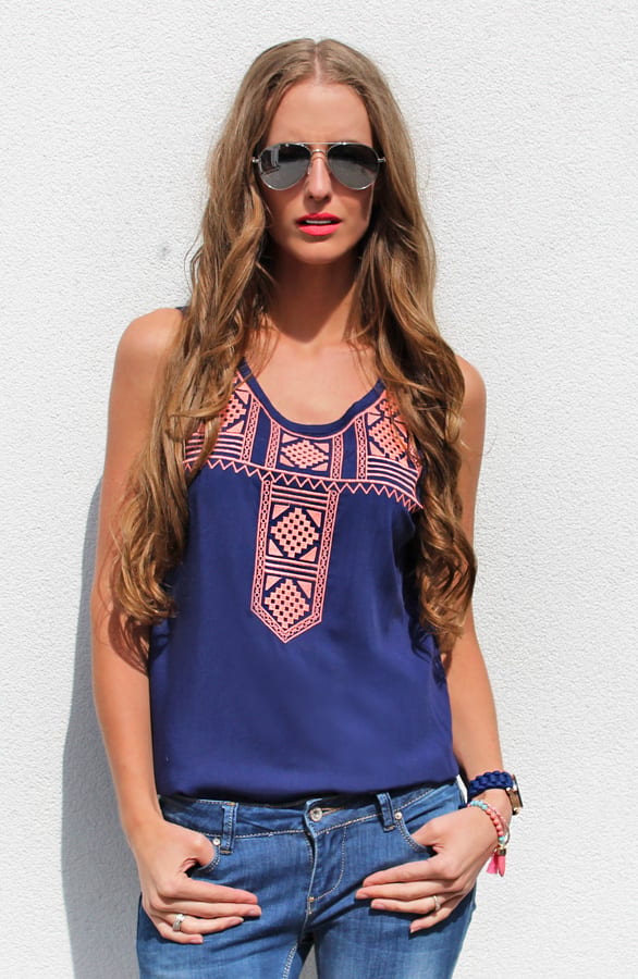 Boho Top Blue Pink – shoparchief, foto 3