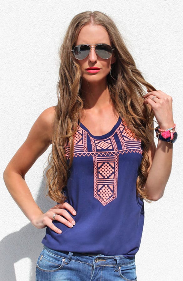 Boho Top Blue Pink – shoparchief, foto 2