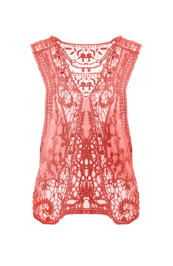 Lace Gilet Coral – shoparchief, foto 2