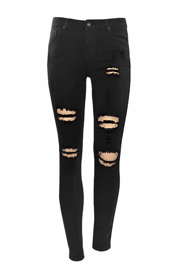 Ripped Jeans Black – shoparchief, foto 1