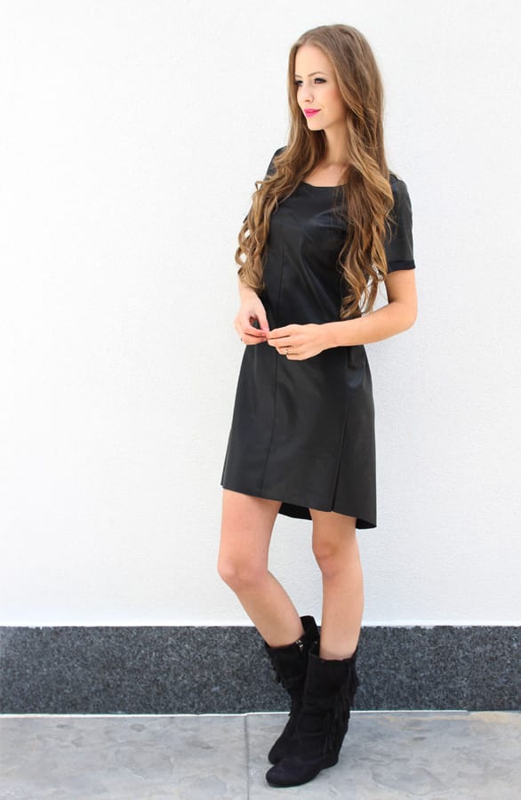 Leather Dress Black – shoparchief, foto 3